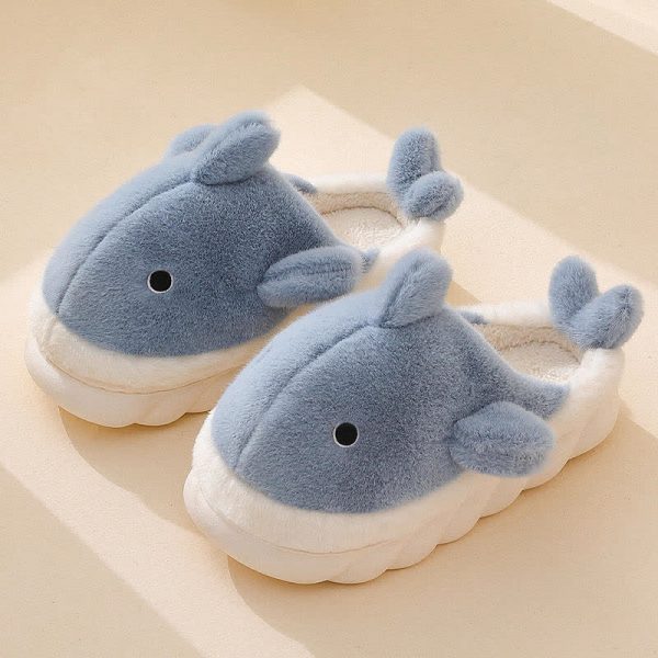 Girlfriend Boyfriend Cartoon Whale Plush Slippers - Modakawa modakawa