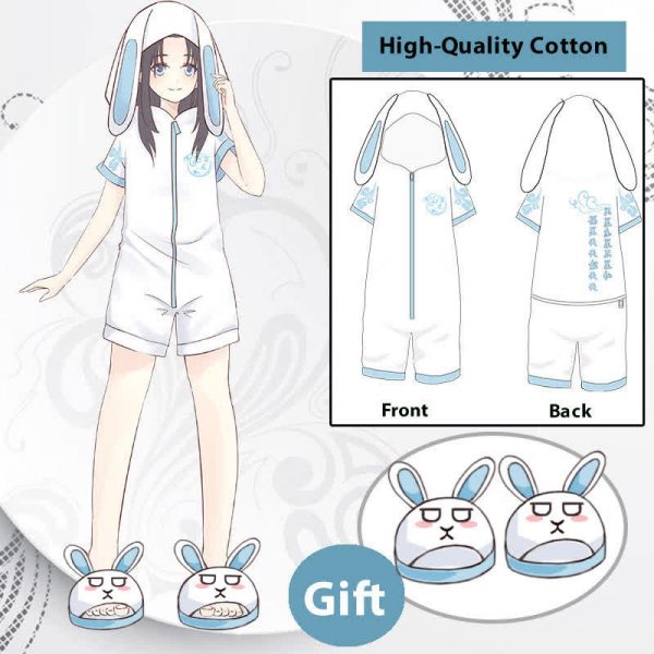 Cute Cartoon One-Piece Jumpsuit Pajamas With Slippers - Modakawa Modakawa