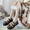 Bow Knot Button Bear Platform Lolita Shoes - Modakawa modakawa