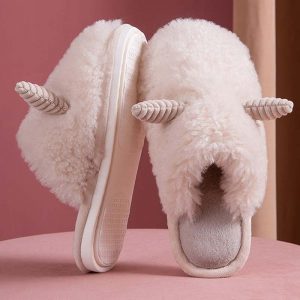 Sheep Horns Plush Slippers - Modakawa Modakawa