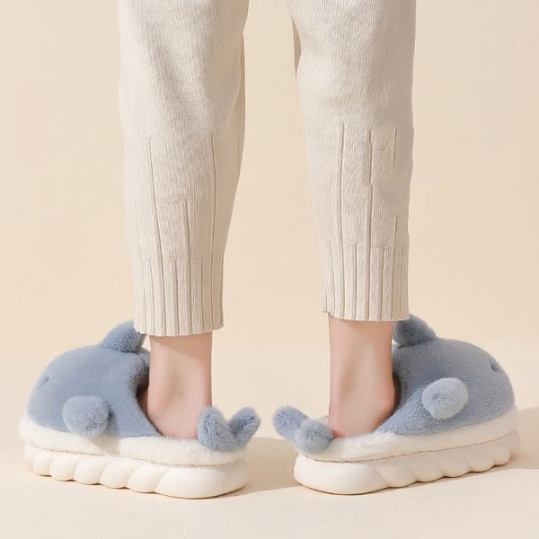 Girlfriend Boyfriend Cartoon Whale Plush Slippers - Modakawa modakawa