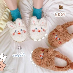 Lovely Cartoon Animals Plush Slippers - Modakawa Modakawa