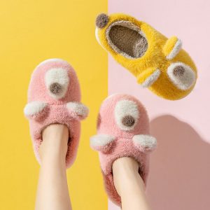 Lovely Dog Ears Plush Slippers - Modakawa Modakawa