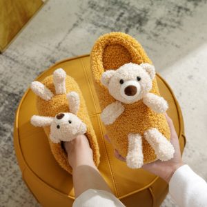 Lovely Doll Bear Star Plush Slippers - Modakawa Modakawa