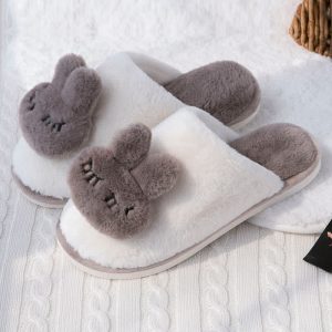 Girlfriend Boyfriend Cartoon Bunny Plush Slippers - Modakawa modakawa