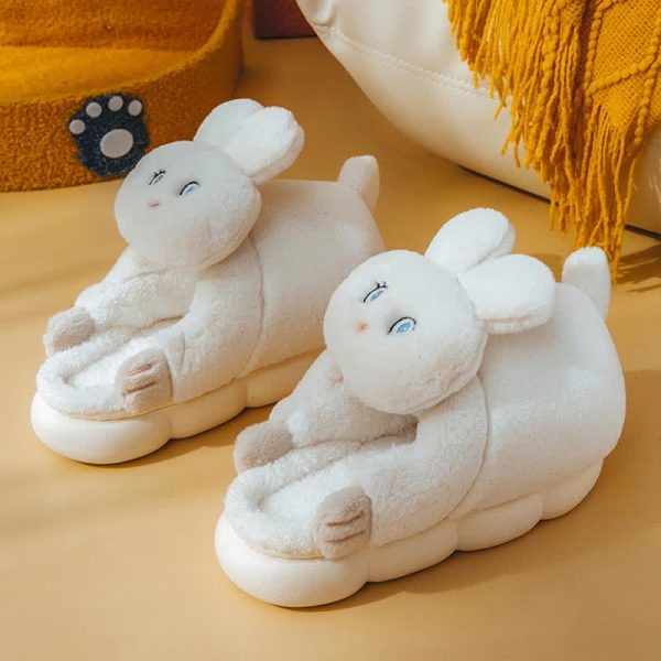 Cute Cartoon Bunny Bear Plush Slippers - Modakawa Modakawa