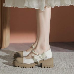 Sweet Lolita Bow Knot Platform Mary Janes Shoes - Modakawa Modakawa