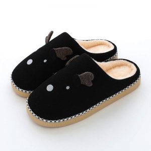 Cat Letters Antlers Plush Slippers - Modakawa Modakawa