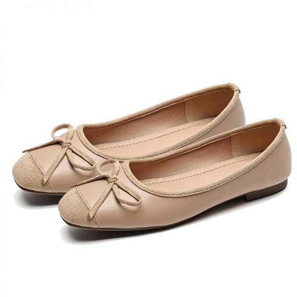 Sqaure Toe Bowknot Mary Janes Flats Shoes - Modakawa modakawa