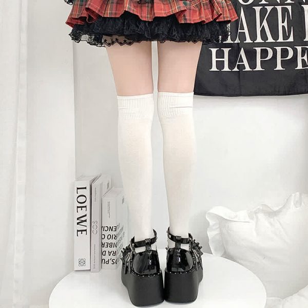 Bow Knot Star Strap Buckle Platform Lolita Shoes - Modakawa modakawa