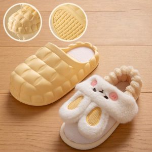 Lovely Cartoon Bunny Detachable Plush Slippers - Modakawa Modakawa