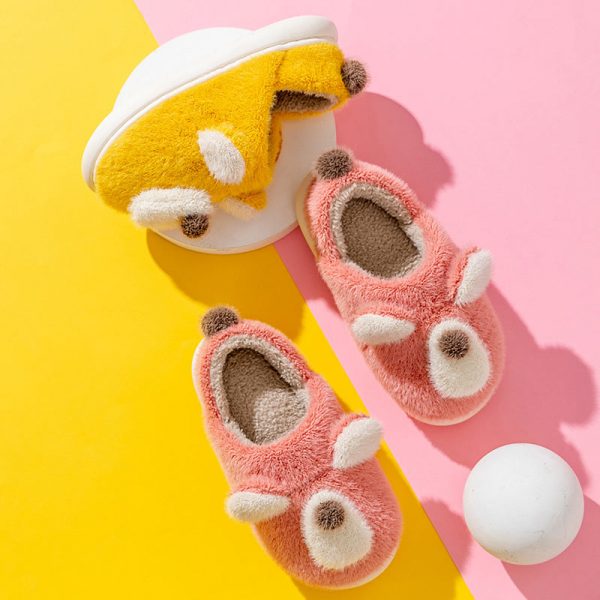 Lovely Dog Ears Plush Slippers - Modakawa Modakawa