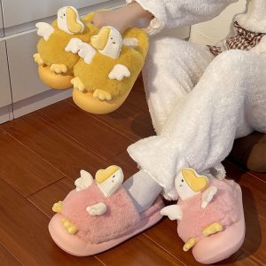 Lovely Cartoon Duck Plush Slippers - Modakawa Modakawa